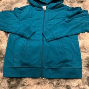 Hanna Andersson Teal Zip-Up Hoodie Youth 12